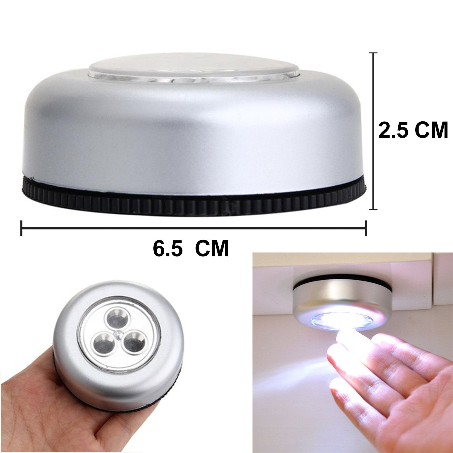 3 Led Cordless Stick Tap Wardrobe Touch Light Lamp