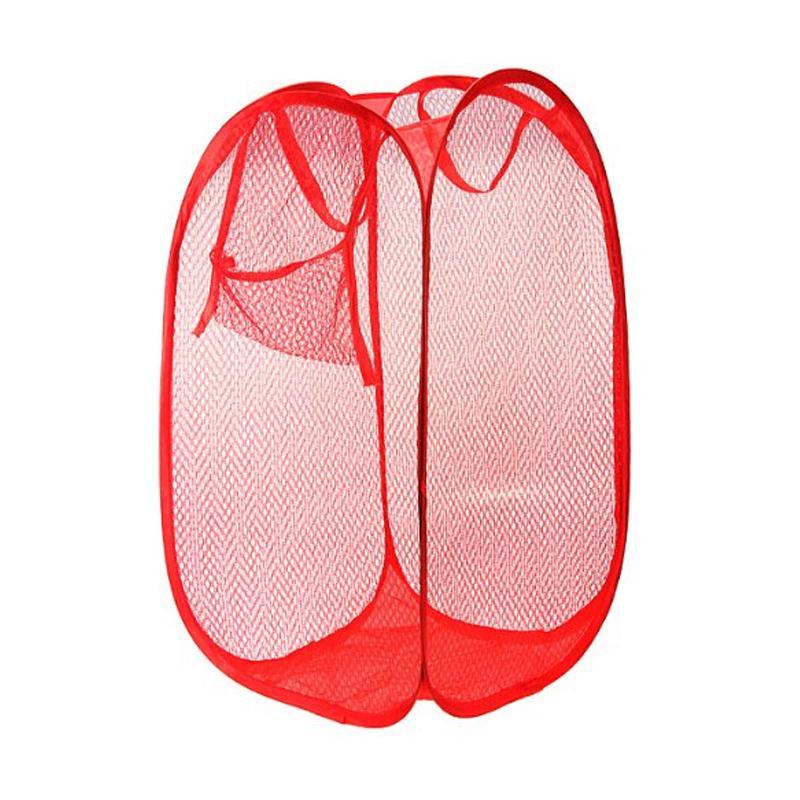 0248 Laundry Hamper Mesh Fabric For Ventilation Foldable Storage Pop Up Clothes Basket