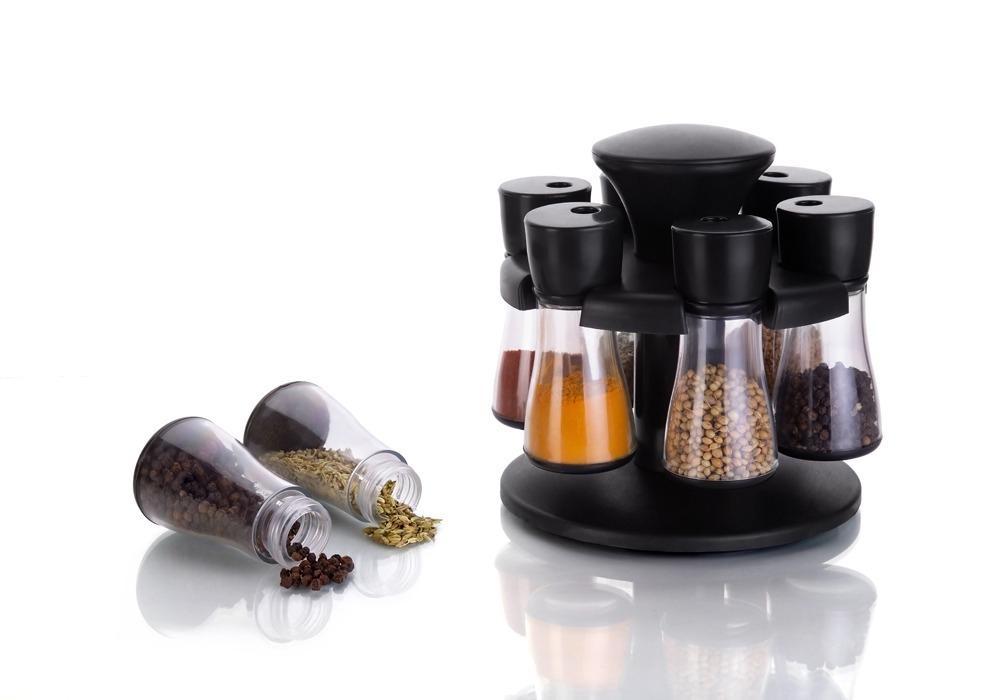 Revolving Plastic Spice Rack Masala Organiser (8 Pcs)