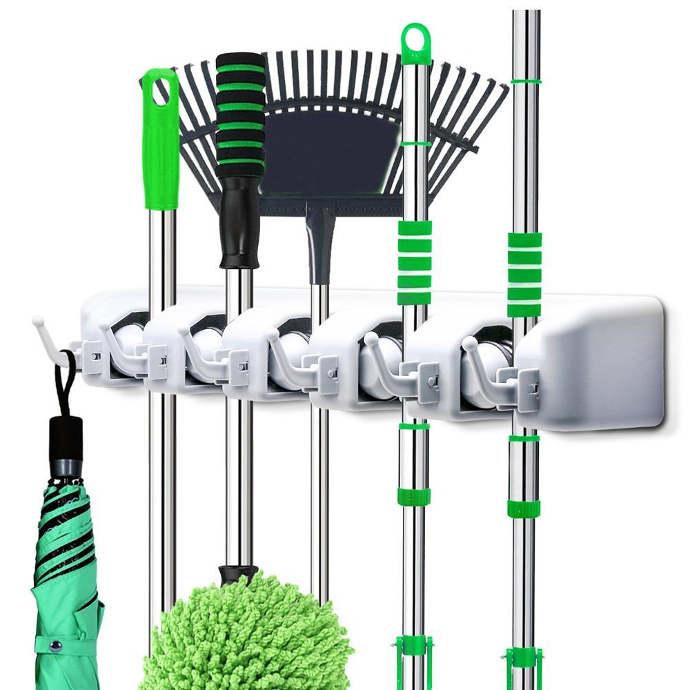 0199 5-Layer Multipurpose Wall Mounted Organizer Mop And Broom Holder