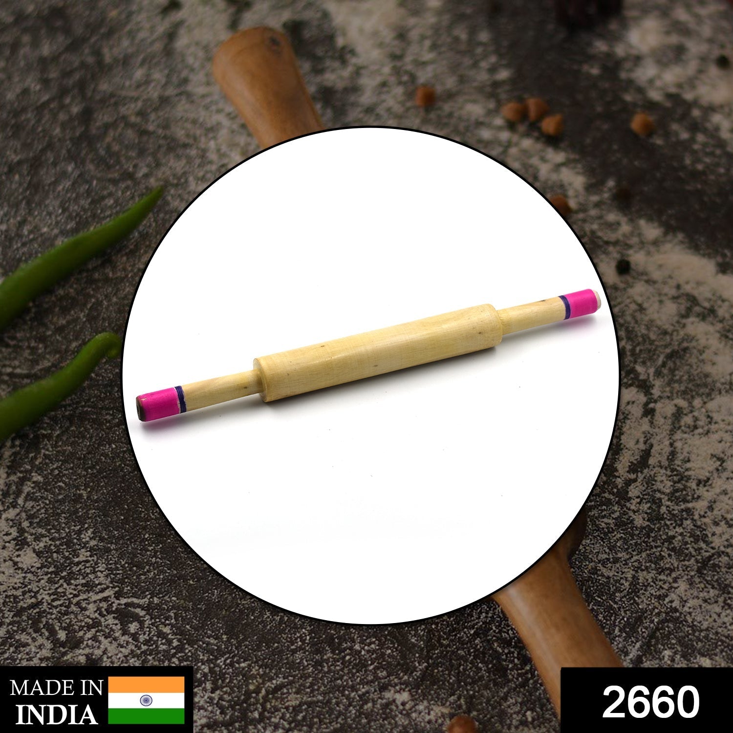 Wooden Belan Used for Home Purposes Including Making Rotis Etc. (Belan Only)