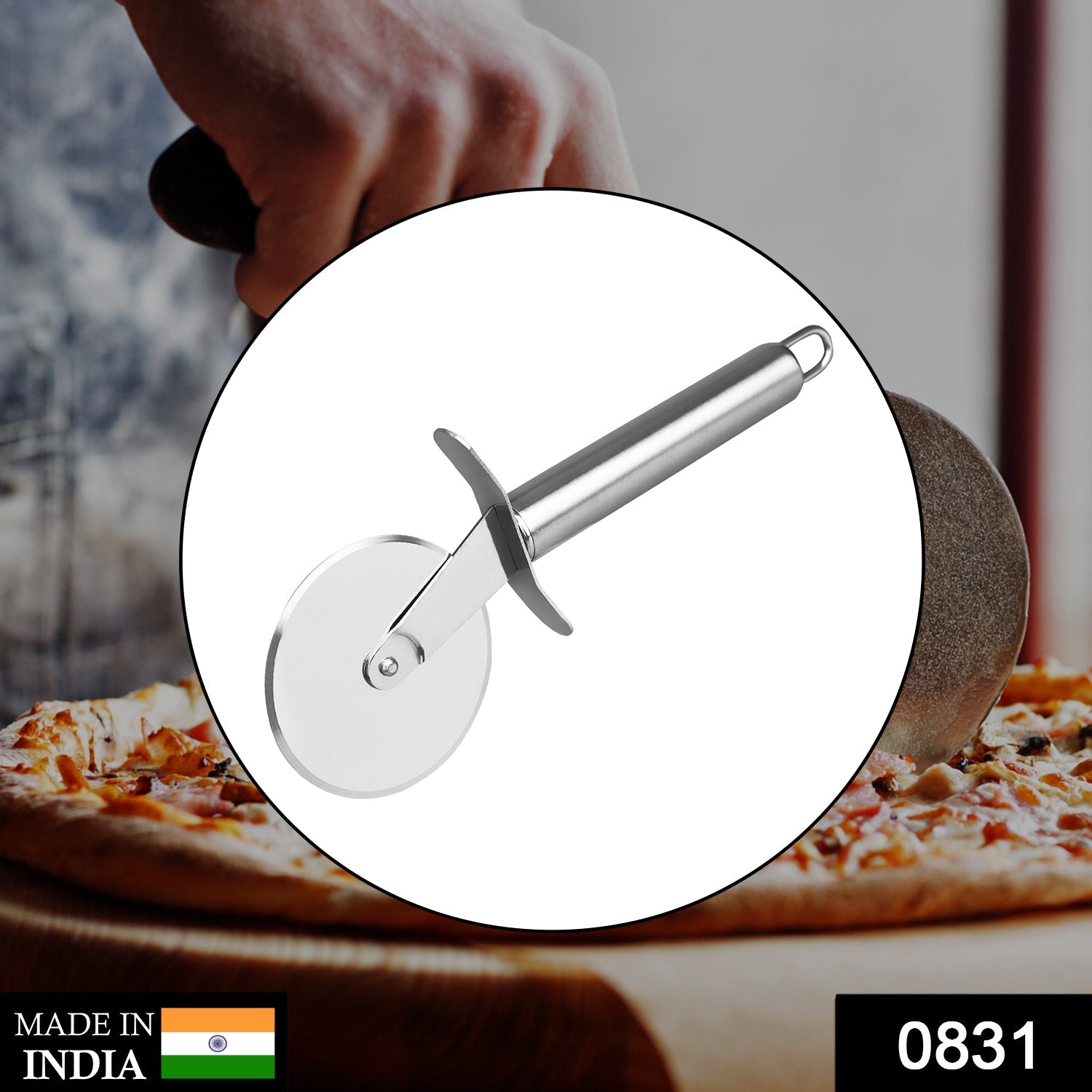 Stainless Steal Pizza Cutter and for Sandwiches Pastry