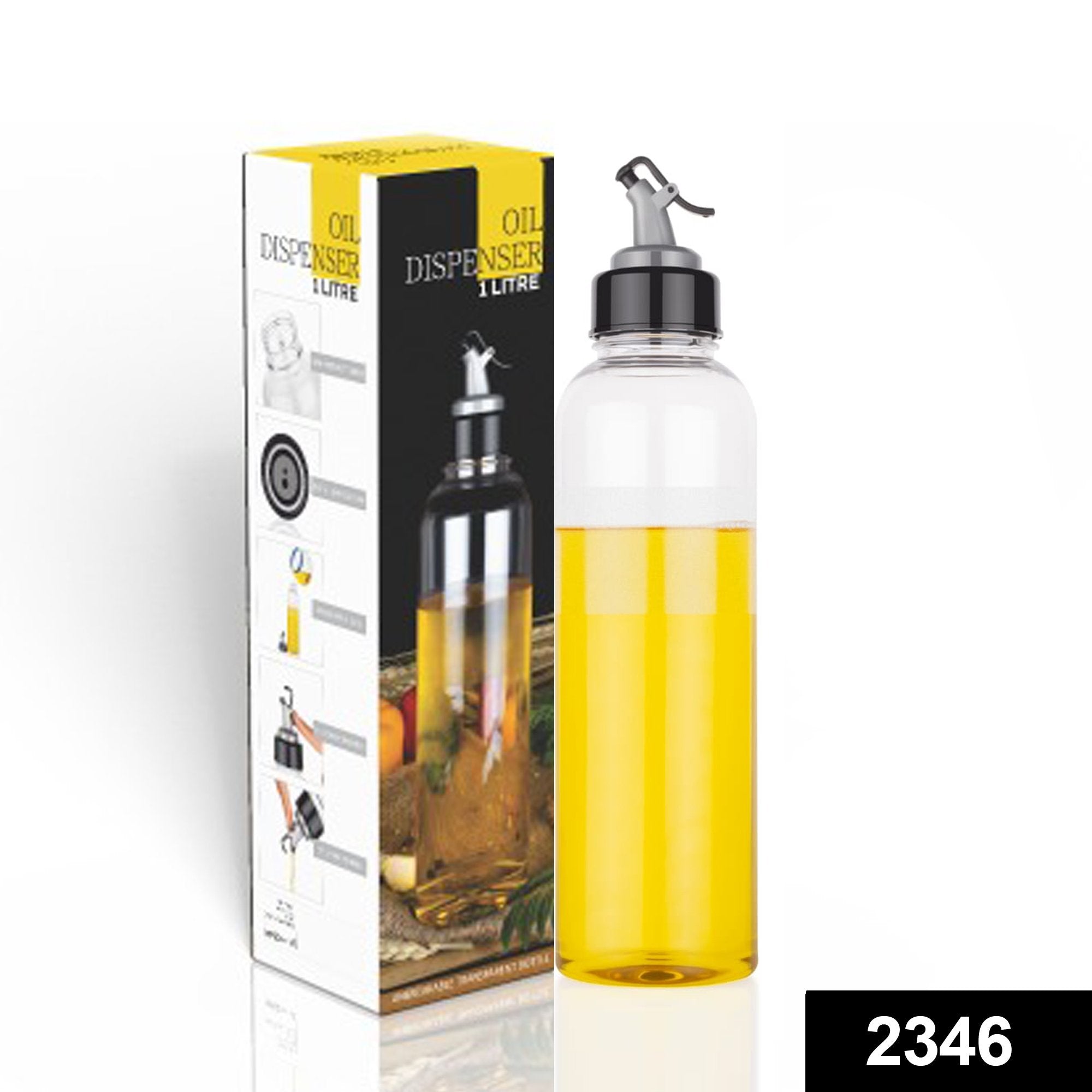 2346 Oil Dispenser Transparent Plastic Oil Bottle |Clear 1 Liter