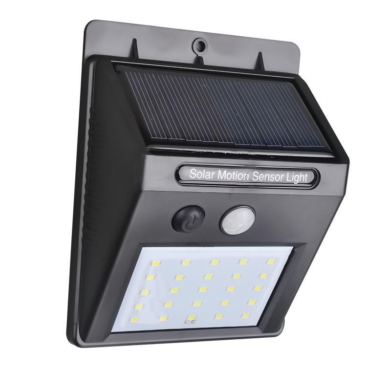 0213 Solar Security LED Night Light for Home Outdoor/Garden Wall (Black) (20-LED Lights)