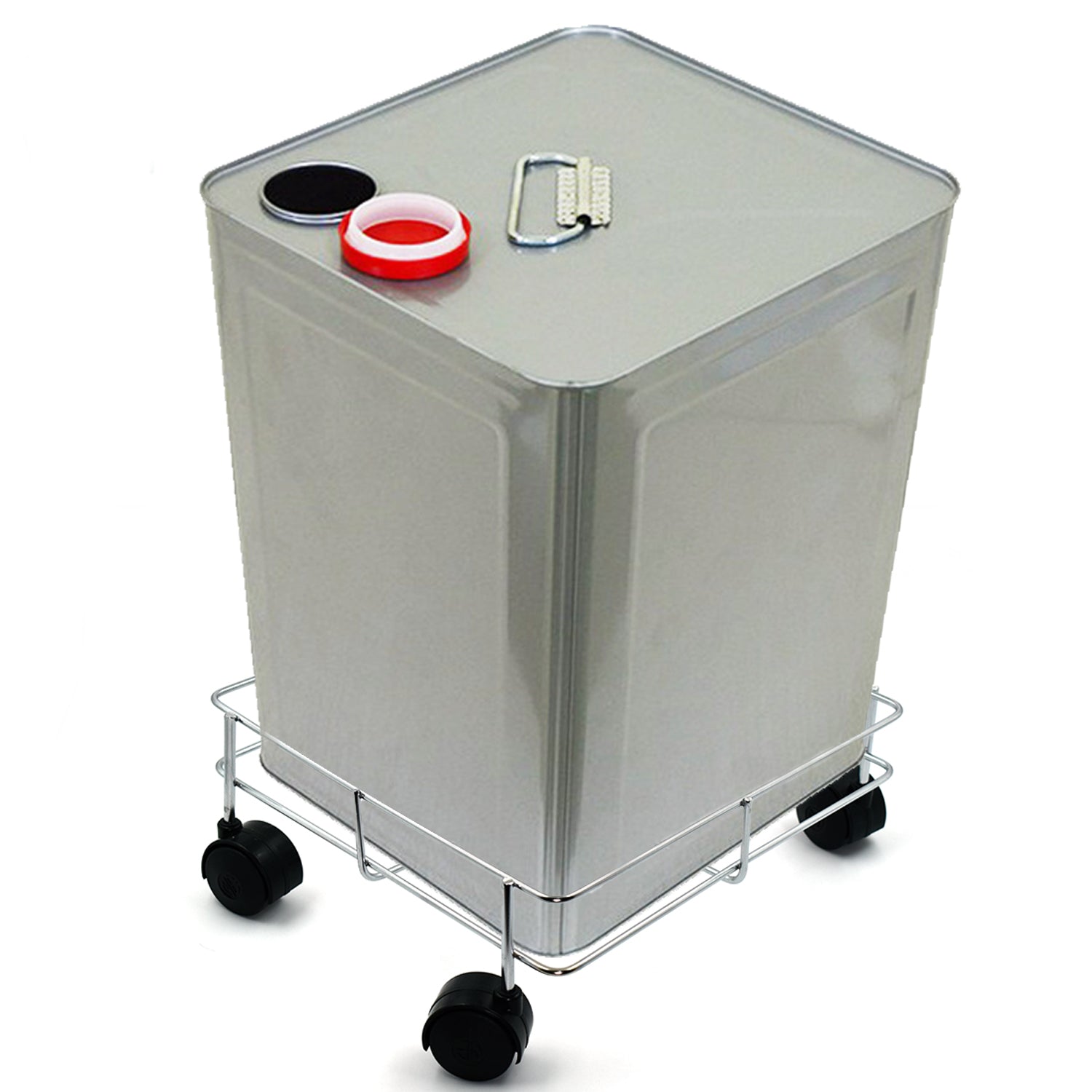 Stainless steel Square Oil Stand For Carrying Oil Bottles And Jars Easily Without Any Problem.