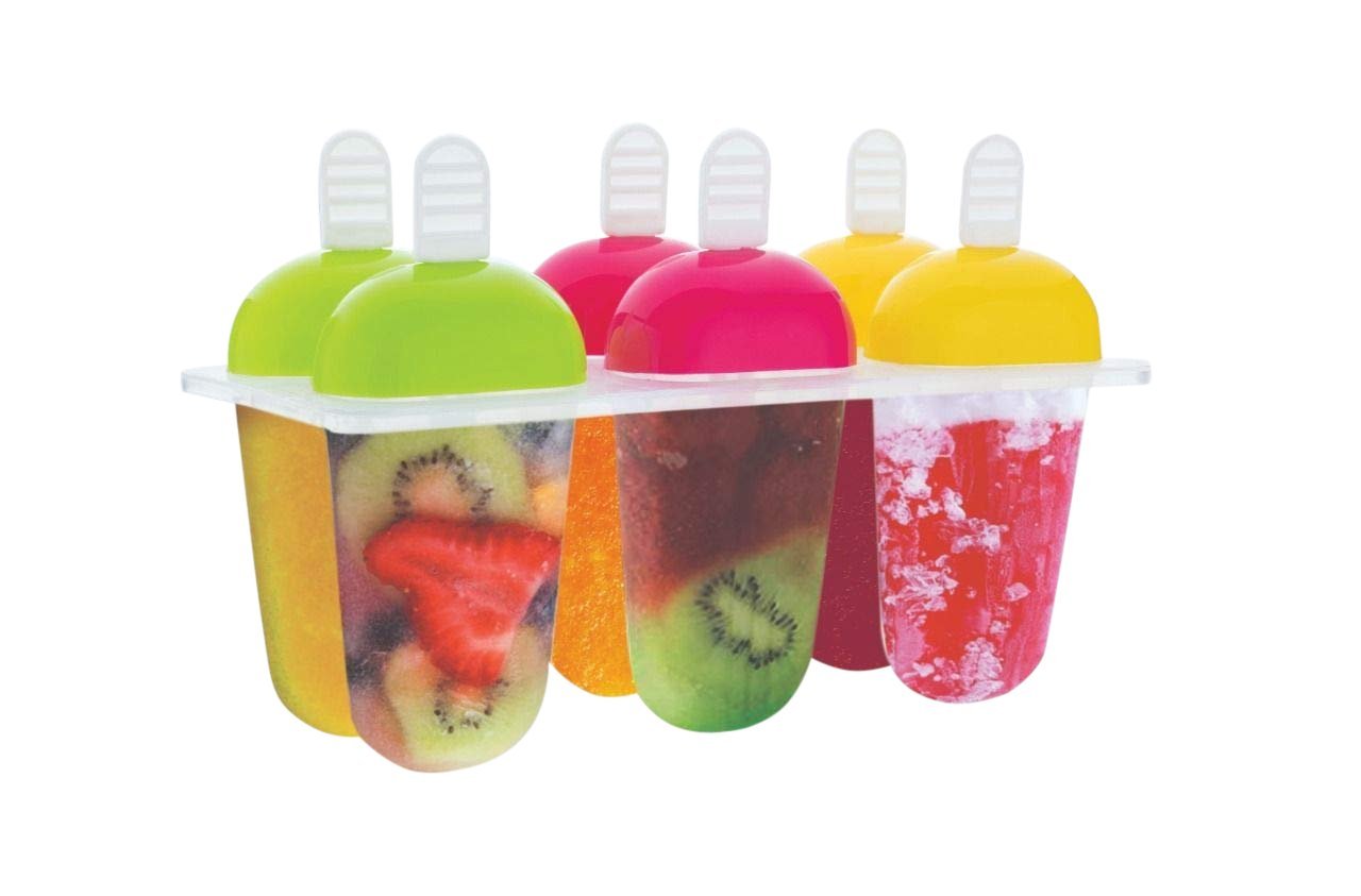 0737  6 Pcs Multicolor Polypropylene Ice Mold, Kulfi Maker/Stick/Cream/Candy Color Assorted