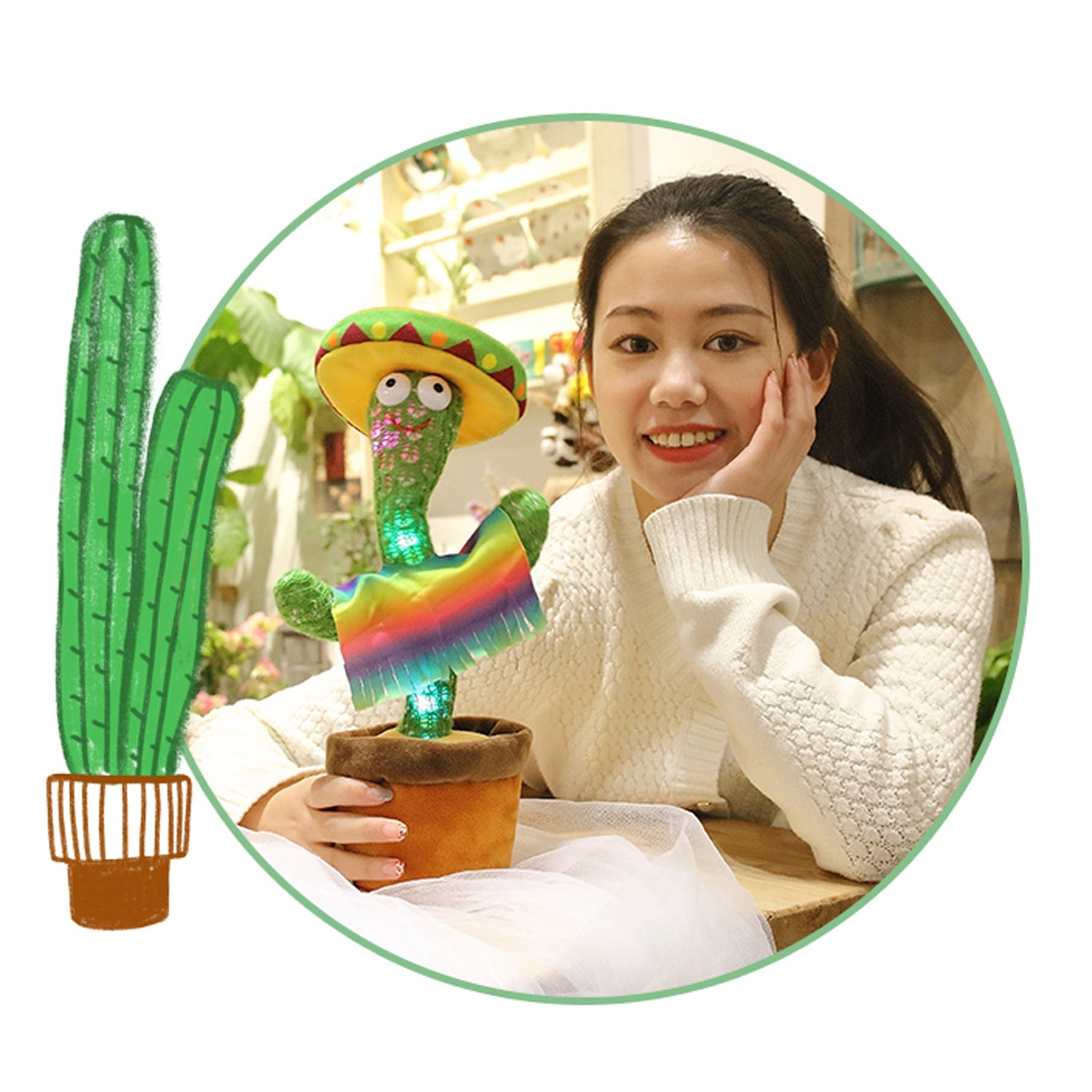 Dancing Cactus Talking Toy, Chargeable Toy