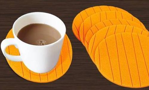 0129 6 pcs Useful Round Shape Plain Silicone Cup Mat Coaster Drinking Tea Coffee Mug Wine Mat for Home