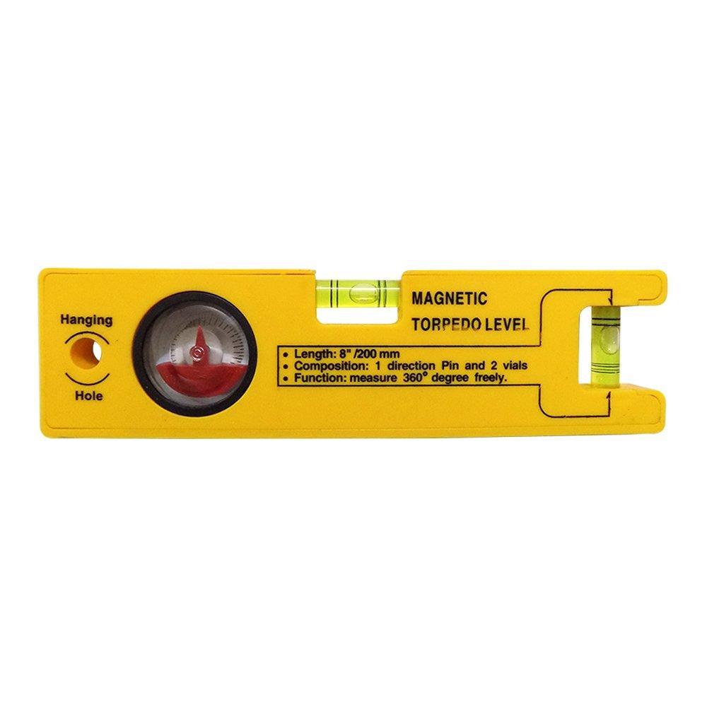 8-inch Magnetic Torpedo Level with 1 Direction Pin, 2 Vials and 360 Degree View