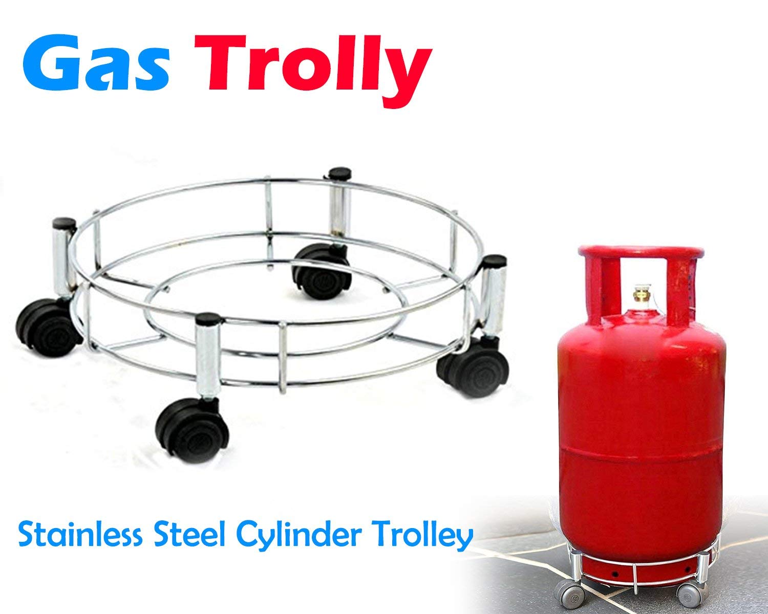 0118 Stainless Steel Gas Cylinder Trolley