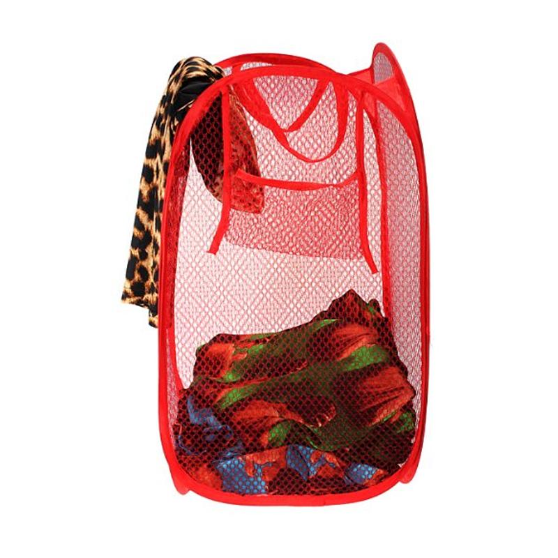 0248 Laundry Hamper Mesh Fabric For Ventilation Foldable Storage Pop Up Clothes Basket