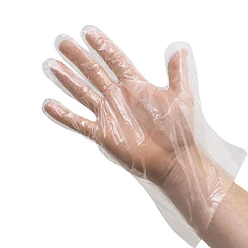 Plastic Transparent Disposable Clear Gloves (White) (100Pc)