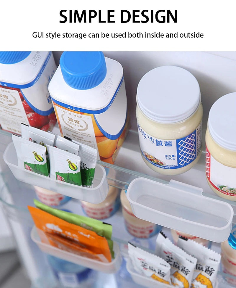 2 Pcs Mini Clip Fridge Tray Storage Box