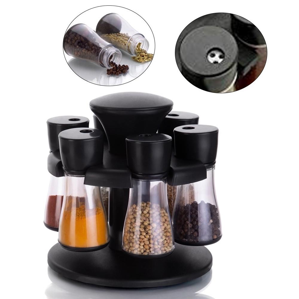 Revolving Plastic Spice Rack Masala Organiser (8 Pcs)