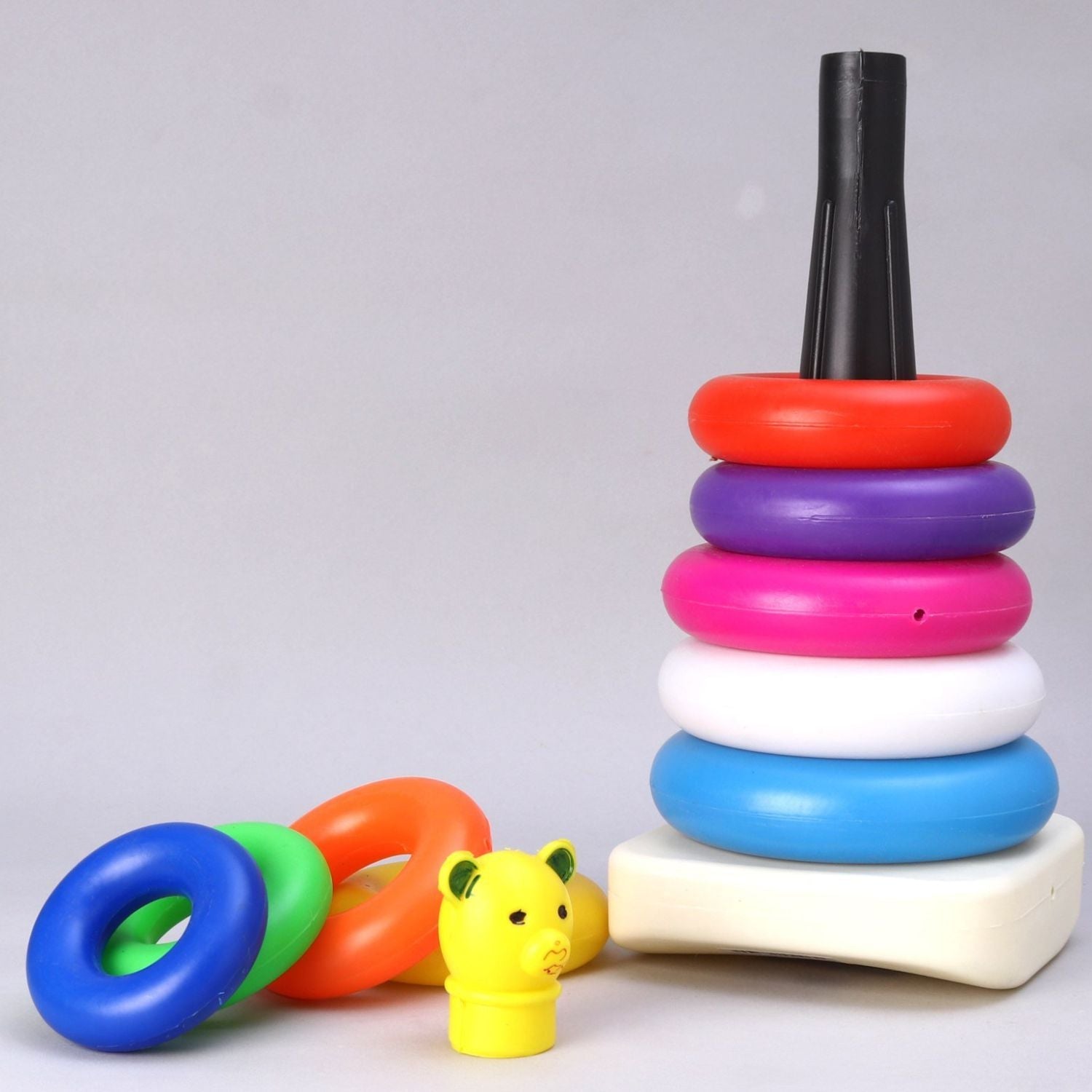 Plastic Baby Kids Teddy Stacking Ring Jumbo Stack Up Educational Toy 9pc