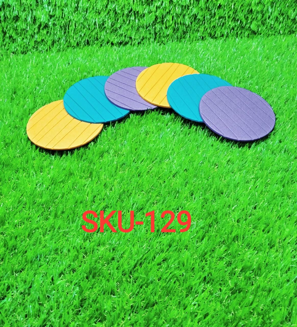 0129 6 pcs Useful Round Shape Plain Silicone Cup Mat Coaster Drinking Tea Coffee Mug Wine Mat for Home