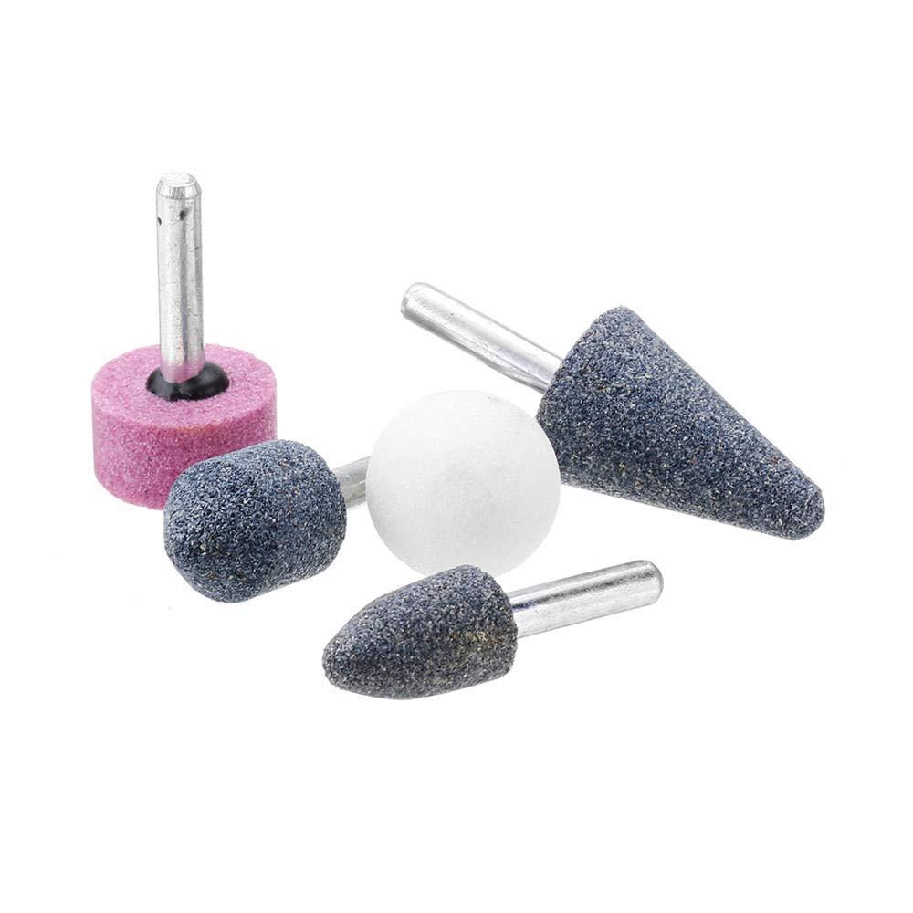 0412 -5 Pcs Shank Abrasive Mounted Stone (Multicolour)