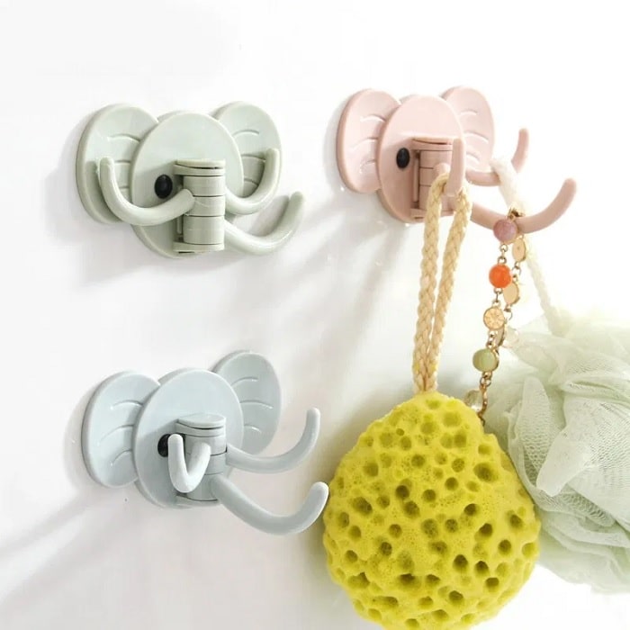 2 Pcs Adhesive Elephant Hook Holder (Random Color)