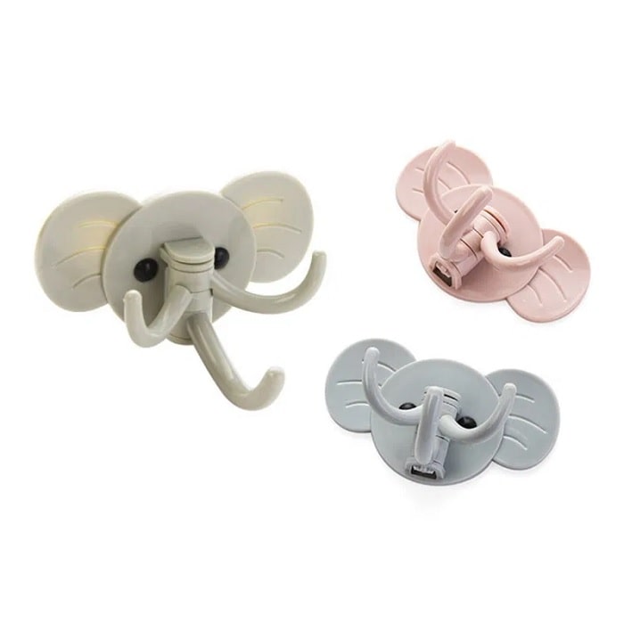 2 Pcs Adhesive Elephant Hook Holder (Random Color)