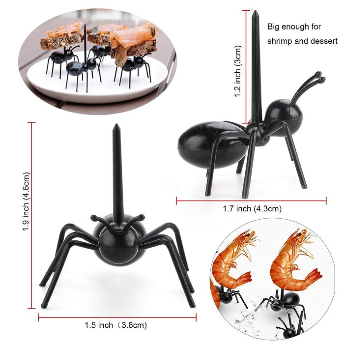 12 Pcs Ant Shape Fruit Fork