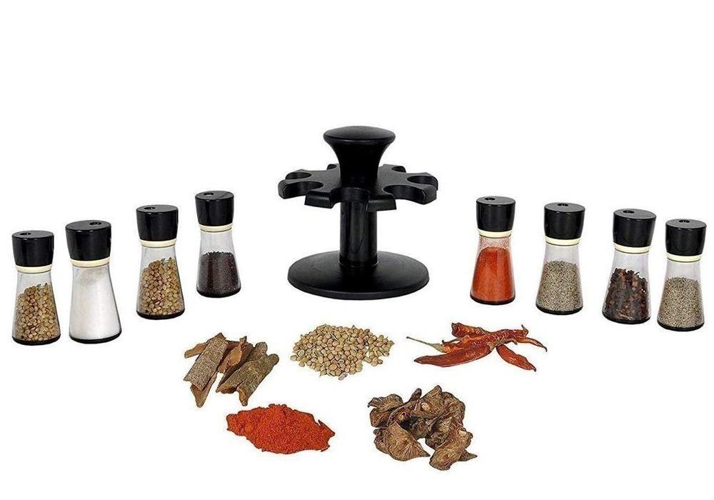 Revolving Plastic Spice Rack Masala Organiser (8 Pcs)