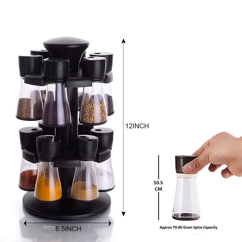 0095 Revolving Plastic Spice Rack Masala Organiser (12 pcs )