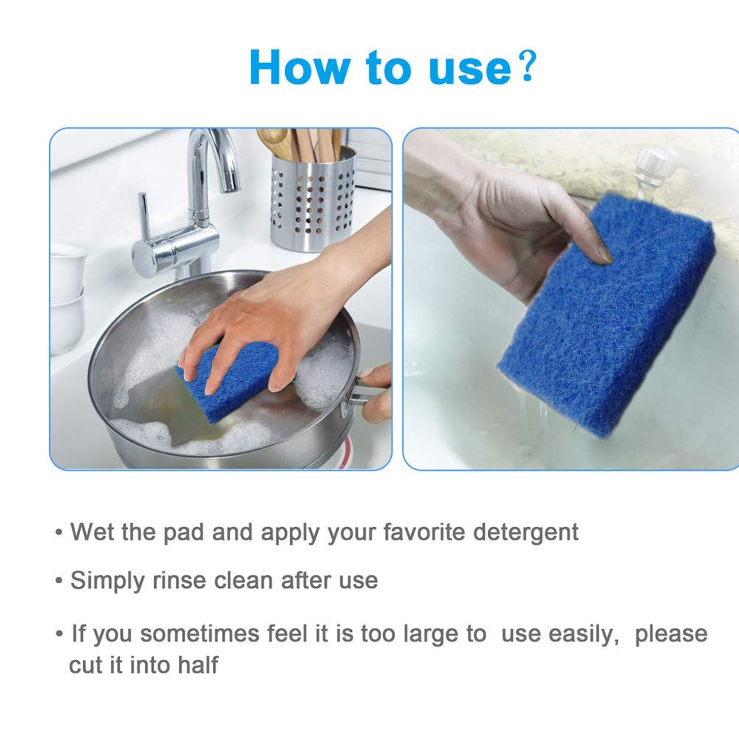 Kitchen Scrubber Pads for Utensils/Tiles Cleaning (Pack of 4)