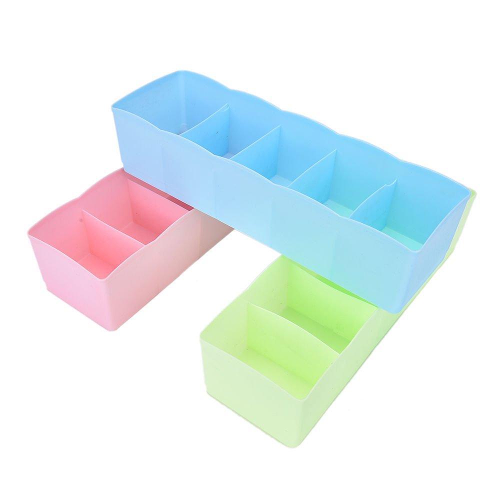 5-Compartments Socks/Handkerchief/Underwear Storage Box Socks Drawer Closet Organizer Storage Boxes (pack of 2)