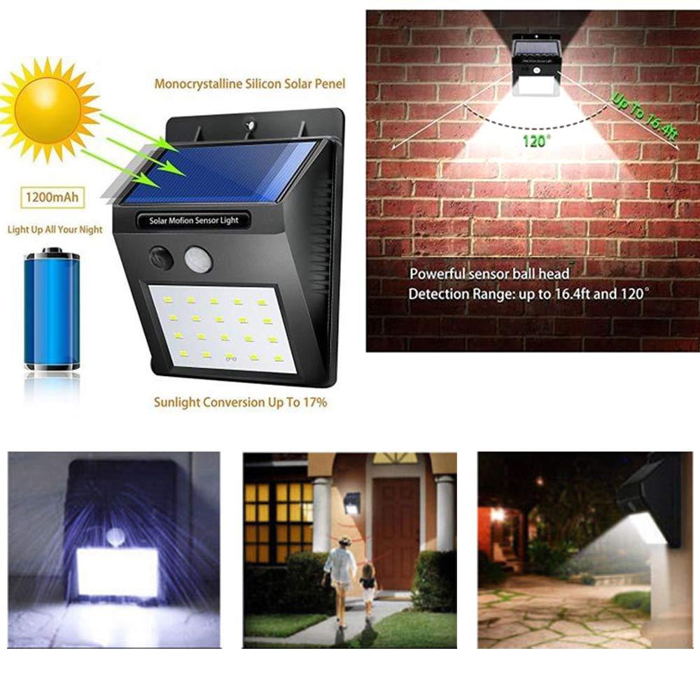 0213 Solar Security LED Night Light for Home Outdoor/Garden Wall (Black) (20-LED Lights)