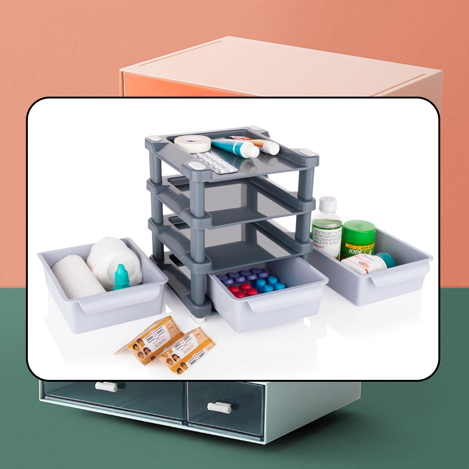 Mini 3 Layer Drawer Used for storing makeup equipments and kits used by womens and ladies.