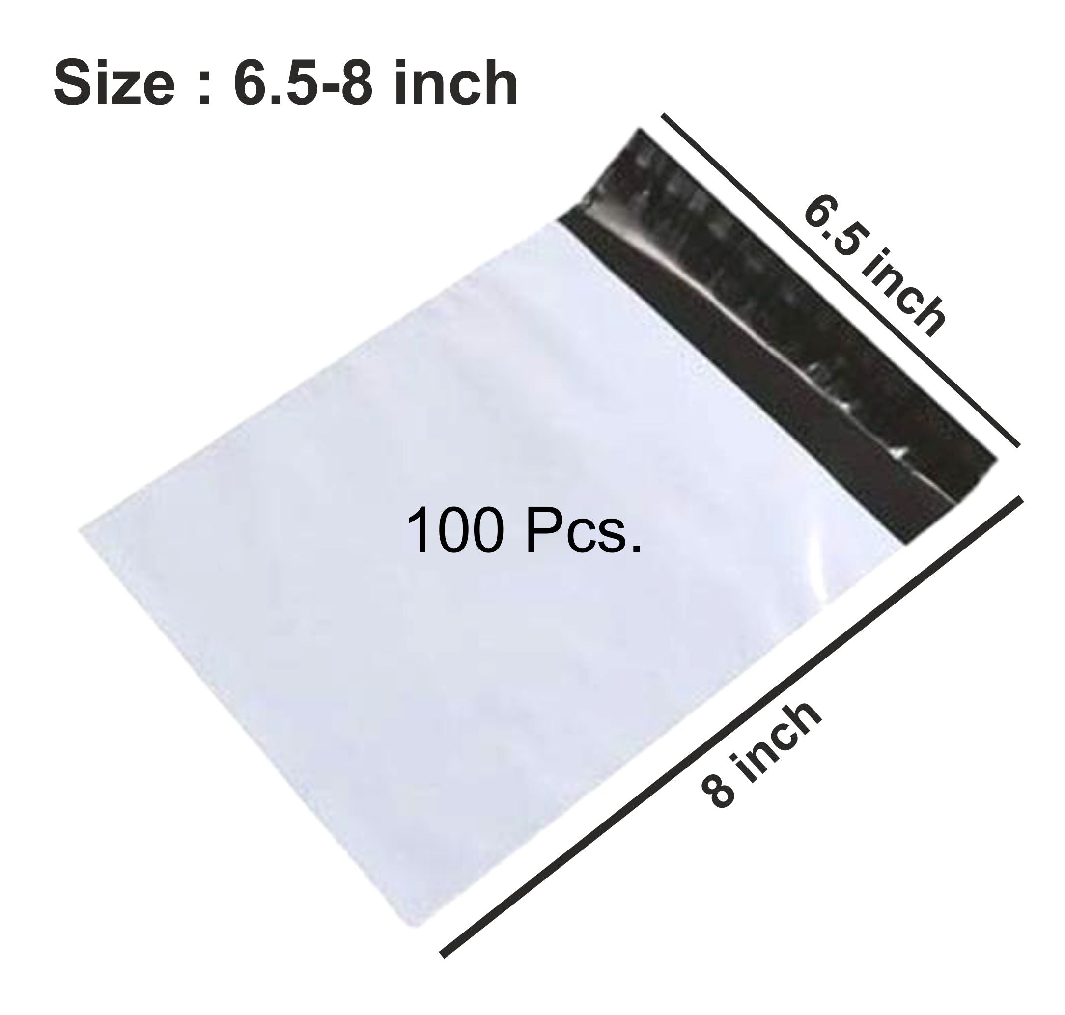 Tamper Proof Courier Bags(6.5X08 PLAIN 180 POD M1) - 100 pcs