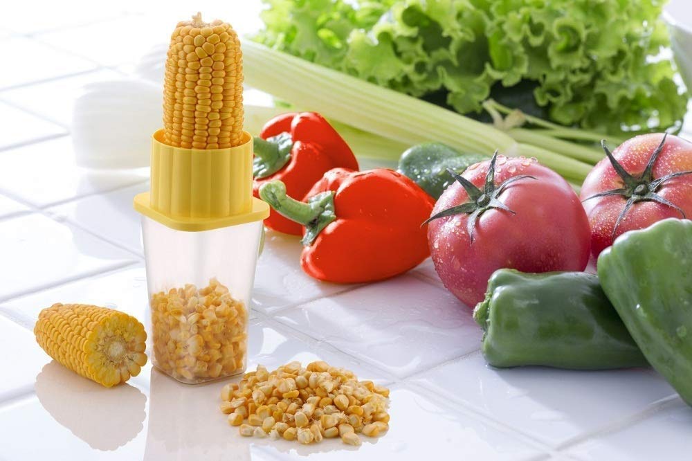 Multi Use Plastic Corn Stripper Cob Remover Bowl