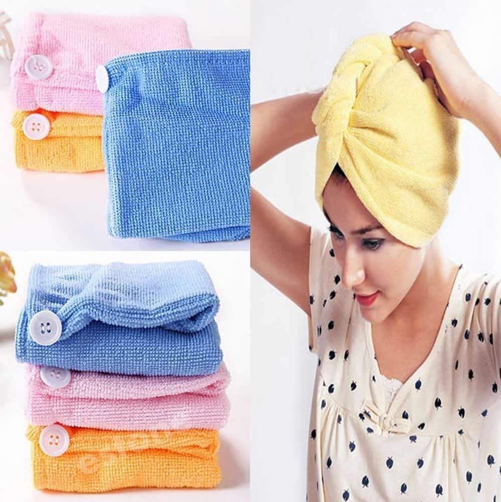 Quick Turban Hair-Drying Absorbent Microfiber Towel/Dry Shower Caps (1 Pc)