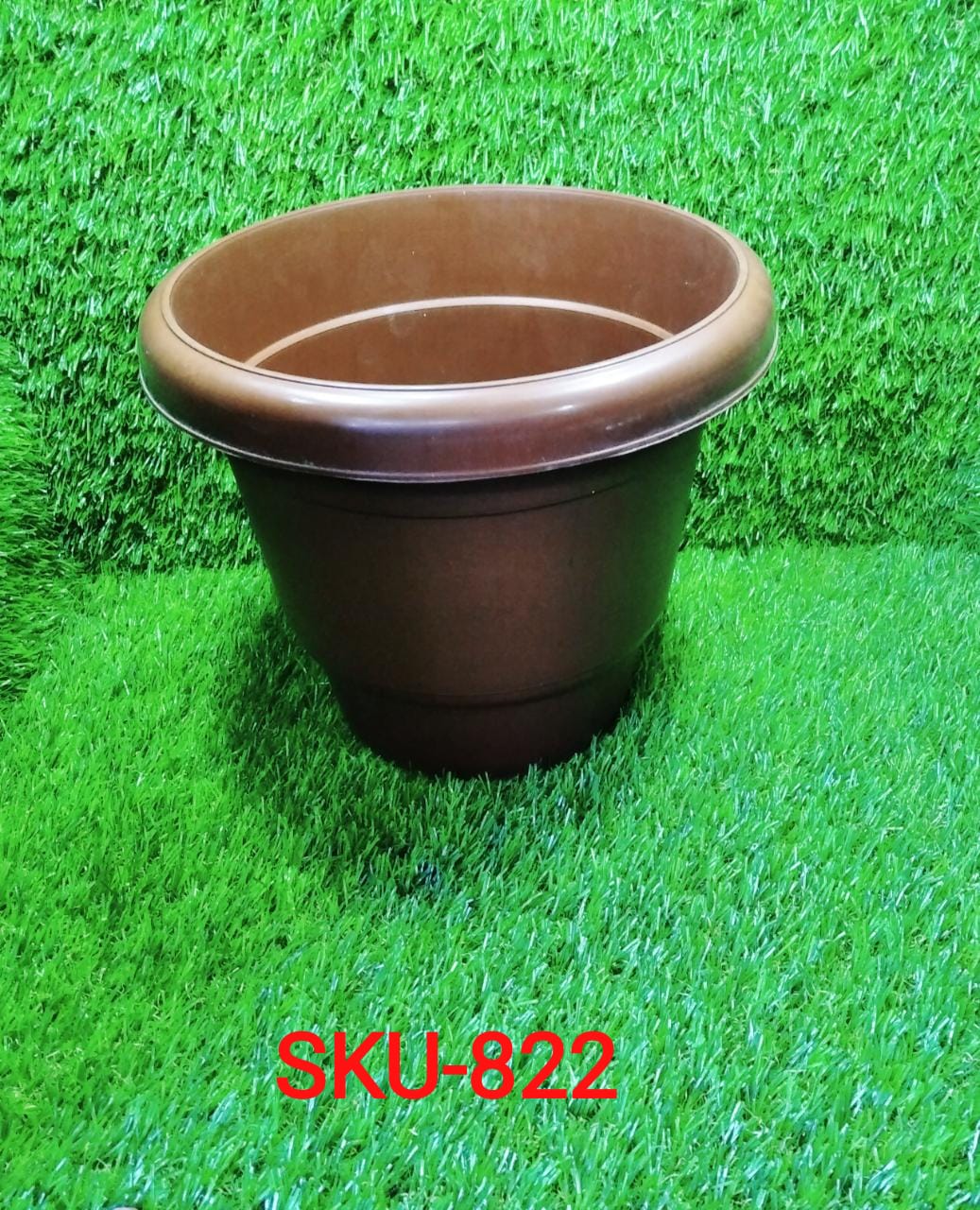 Garden Heavy Plastic Planter Pot/Gamla  (Brown, Pack of 1)