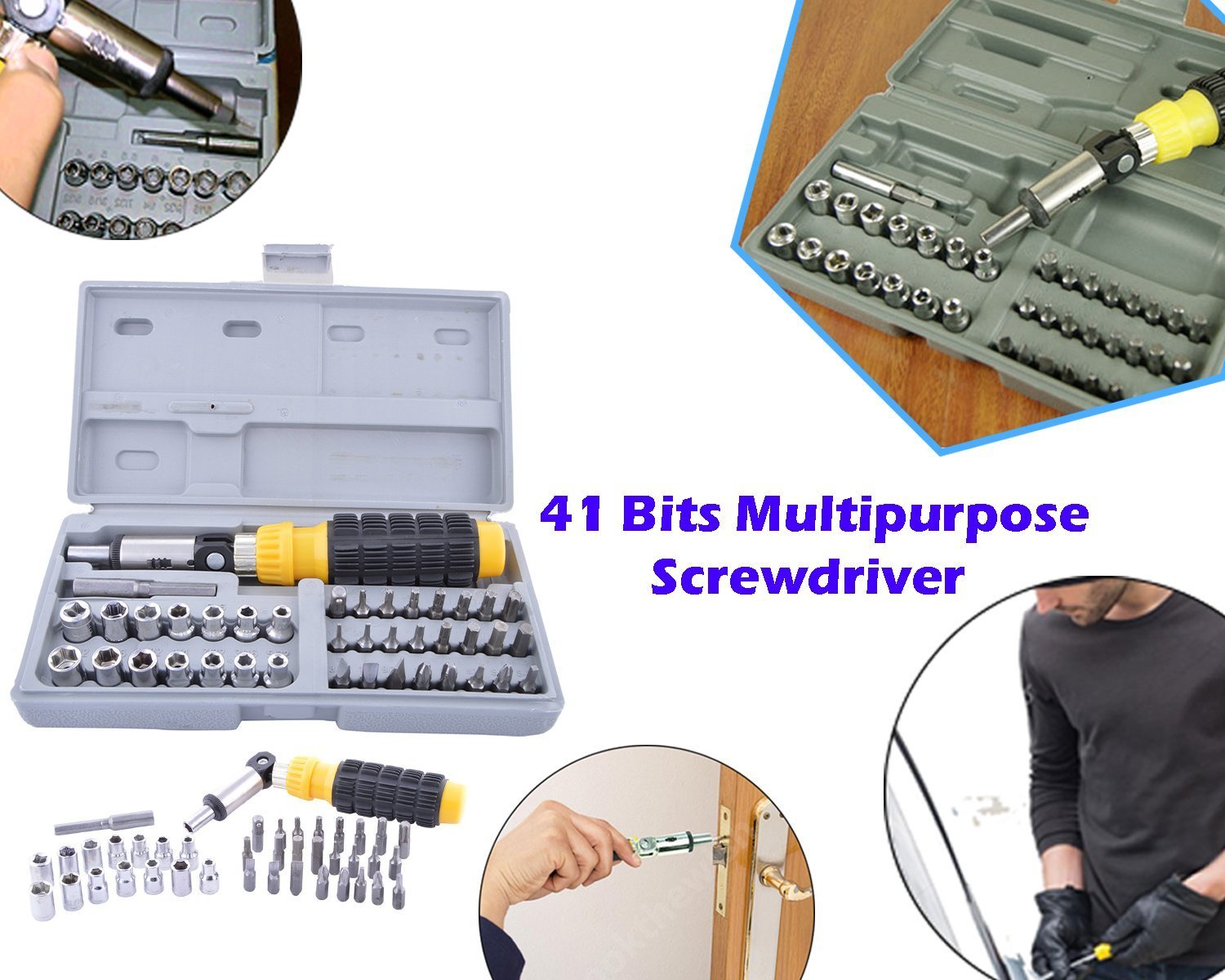 Socket and Screwdriver Tool Kit Accessories (41 pcs)