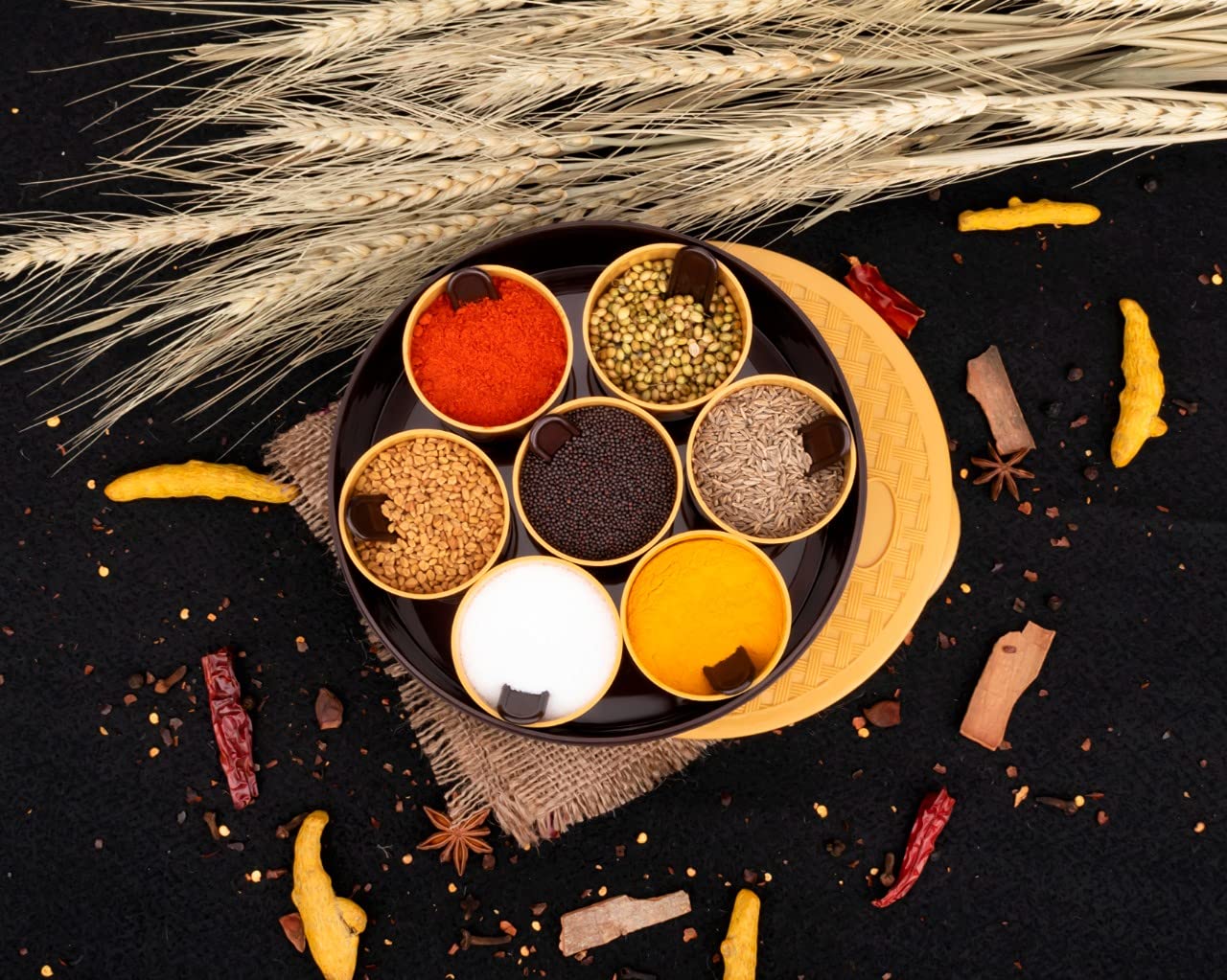 Round Plastic Masala Spice Box