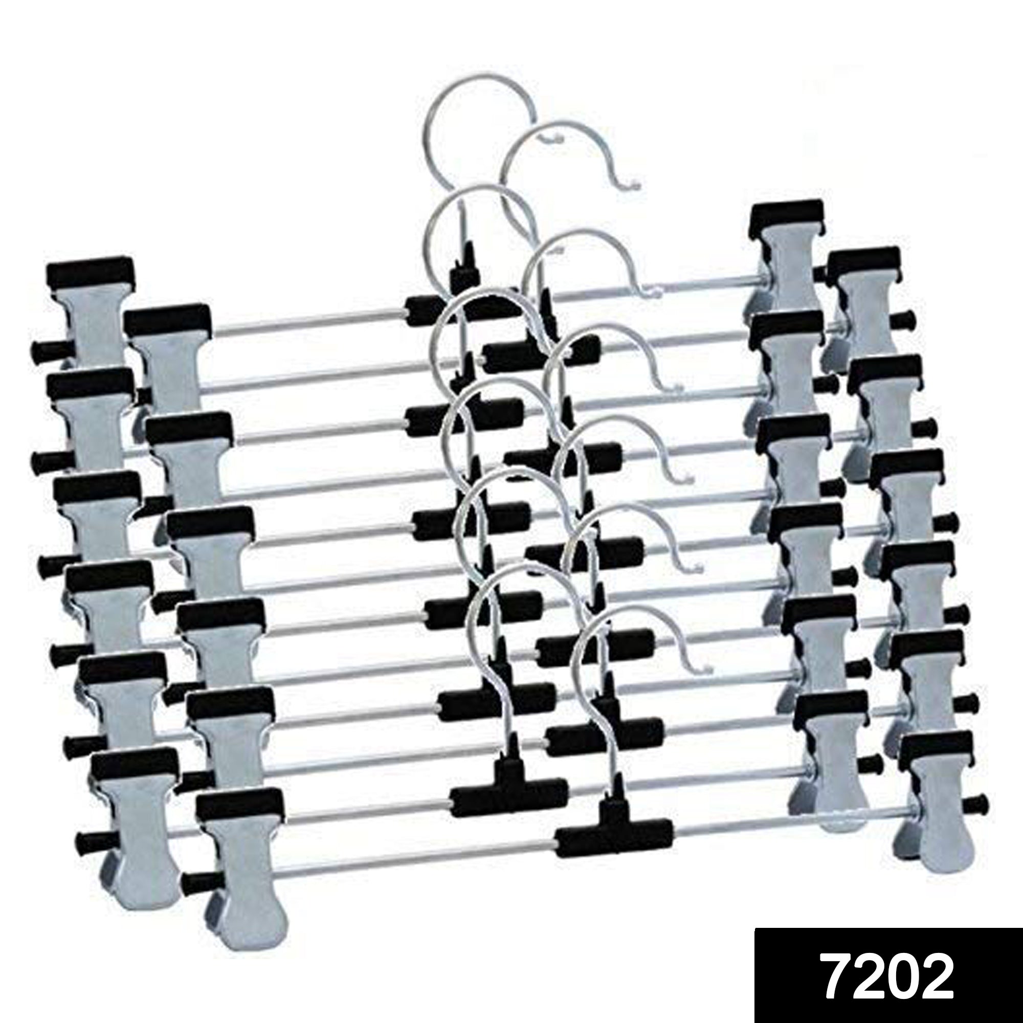 Hangers with 2-Adjustable Anti-Rust Clips (Pack of 12)