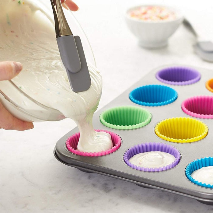 Round Shaped Silicone Cupcake Mould 12 Pcs