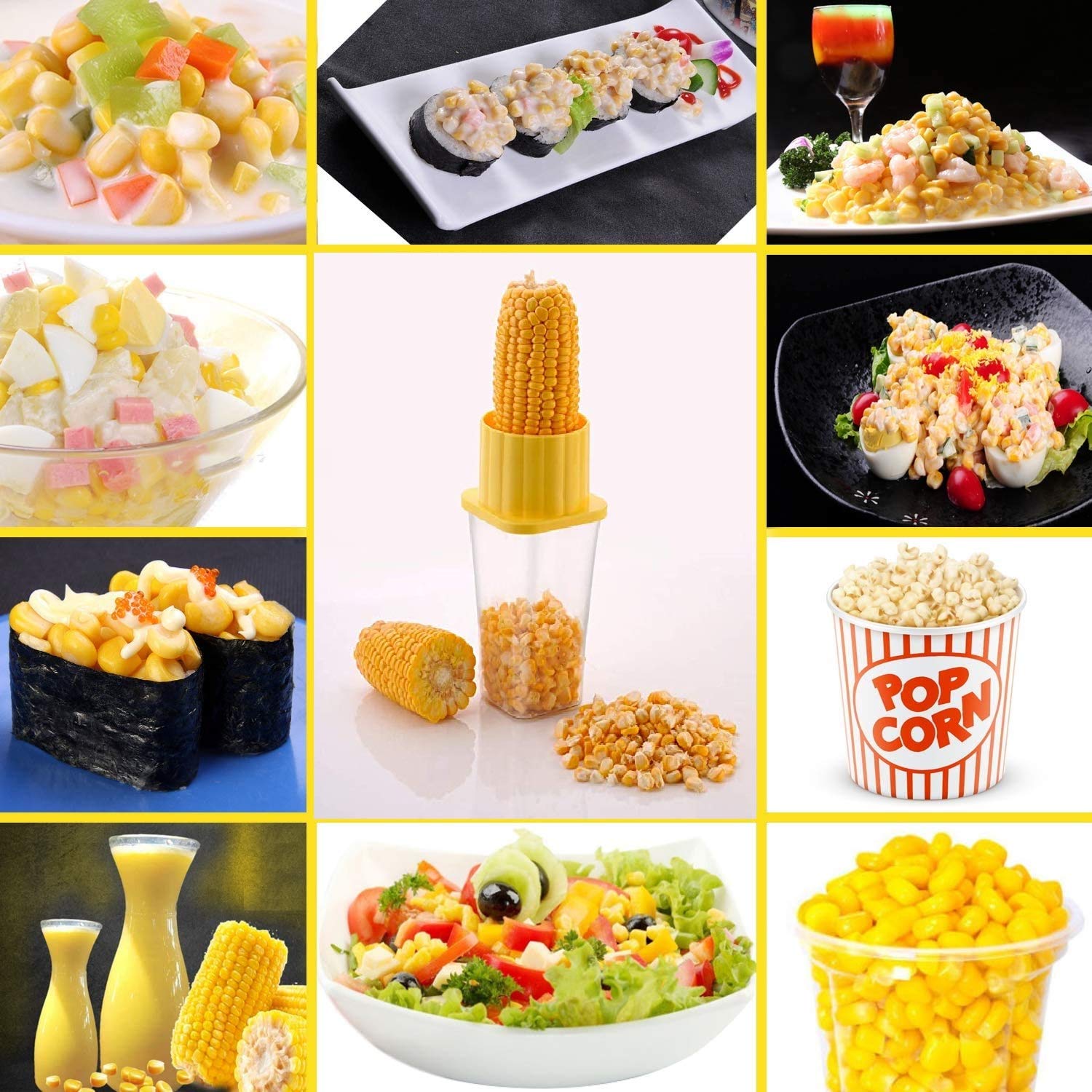 Multi Use Plastic Corn Stripper Cob Remover Bowl