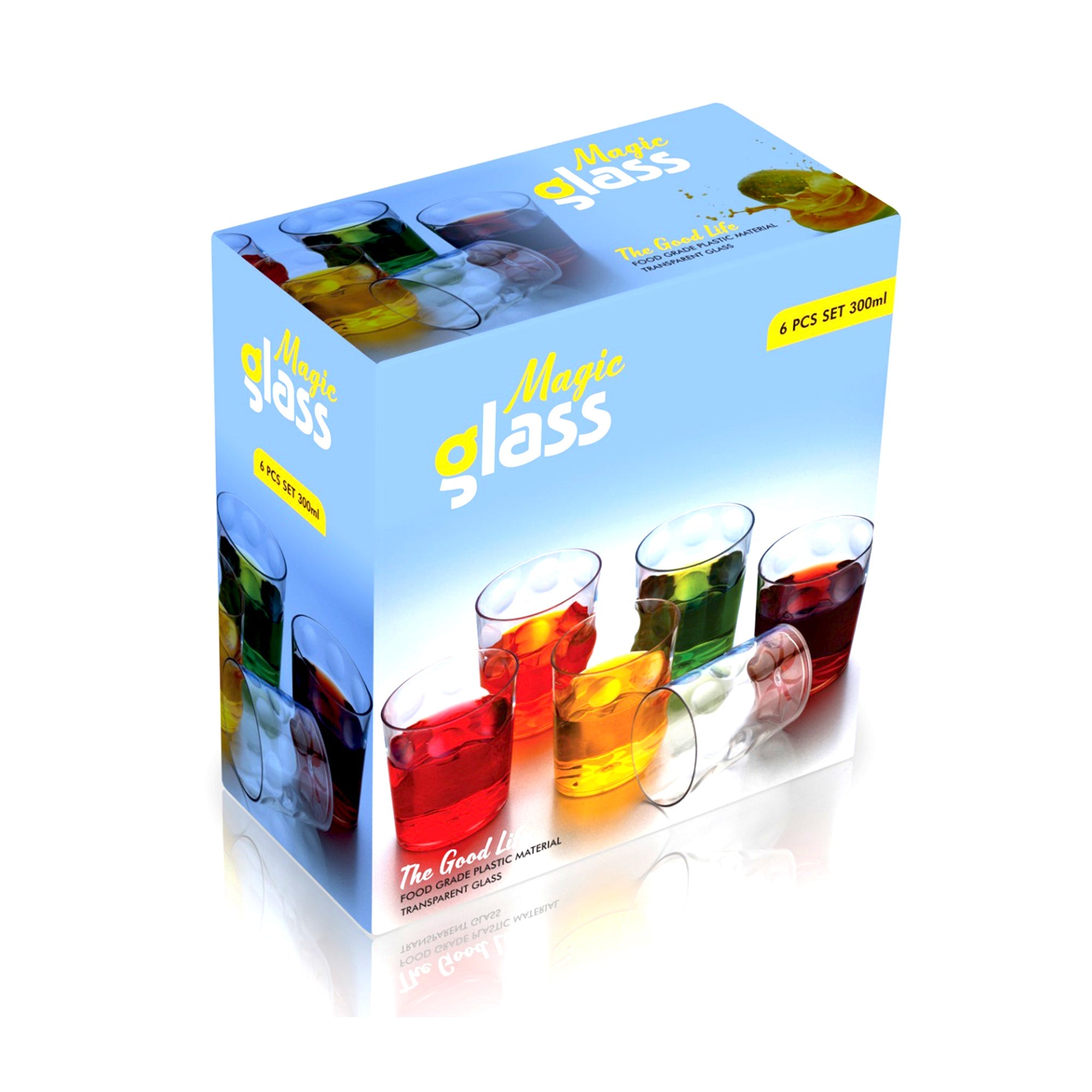 Multi Purpose Unbreakable Drinking Glass (Set of 6 Pieces) (300ml)