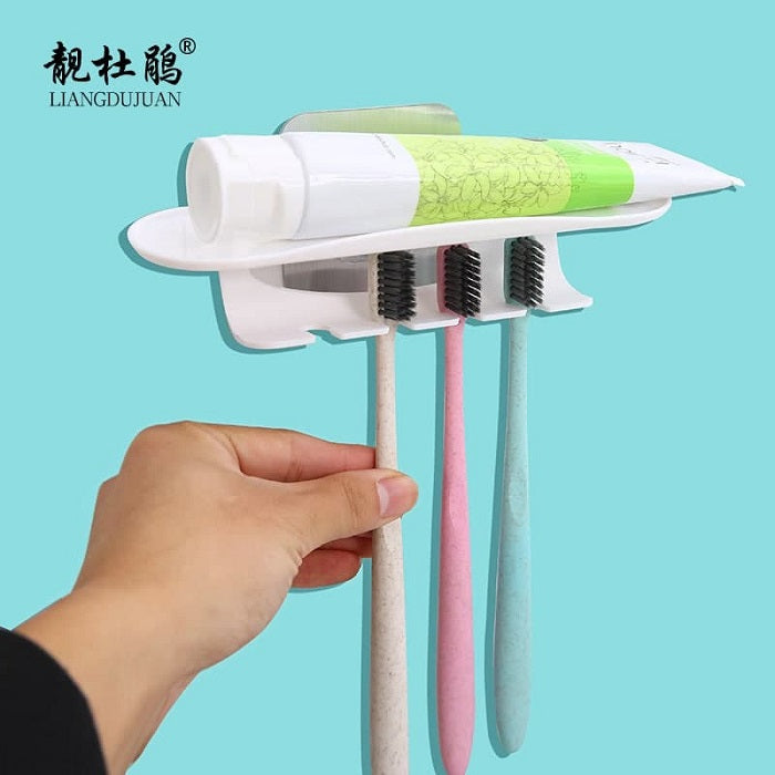 Tooth Paste & Brush Stand with Sticker