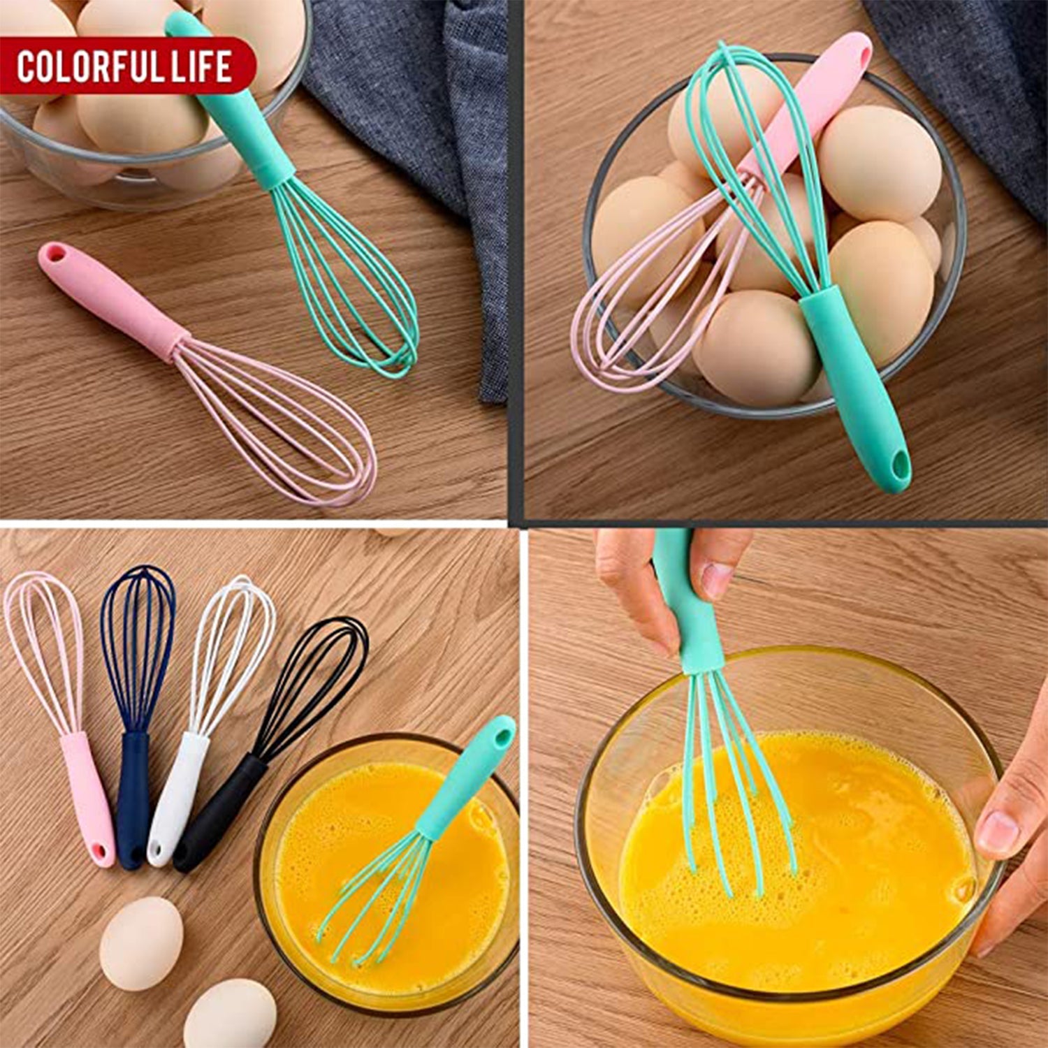 2930 Manual Whisk Mixer Silicone Whisk, Cream Whisk, Flour Mixer, Rotary Egg Mixer, Kitchen Baking Tool.