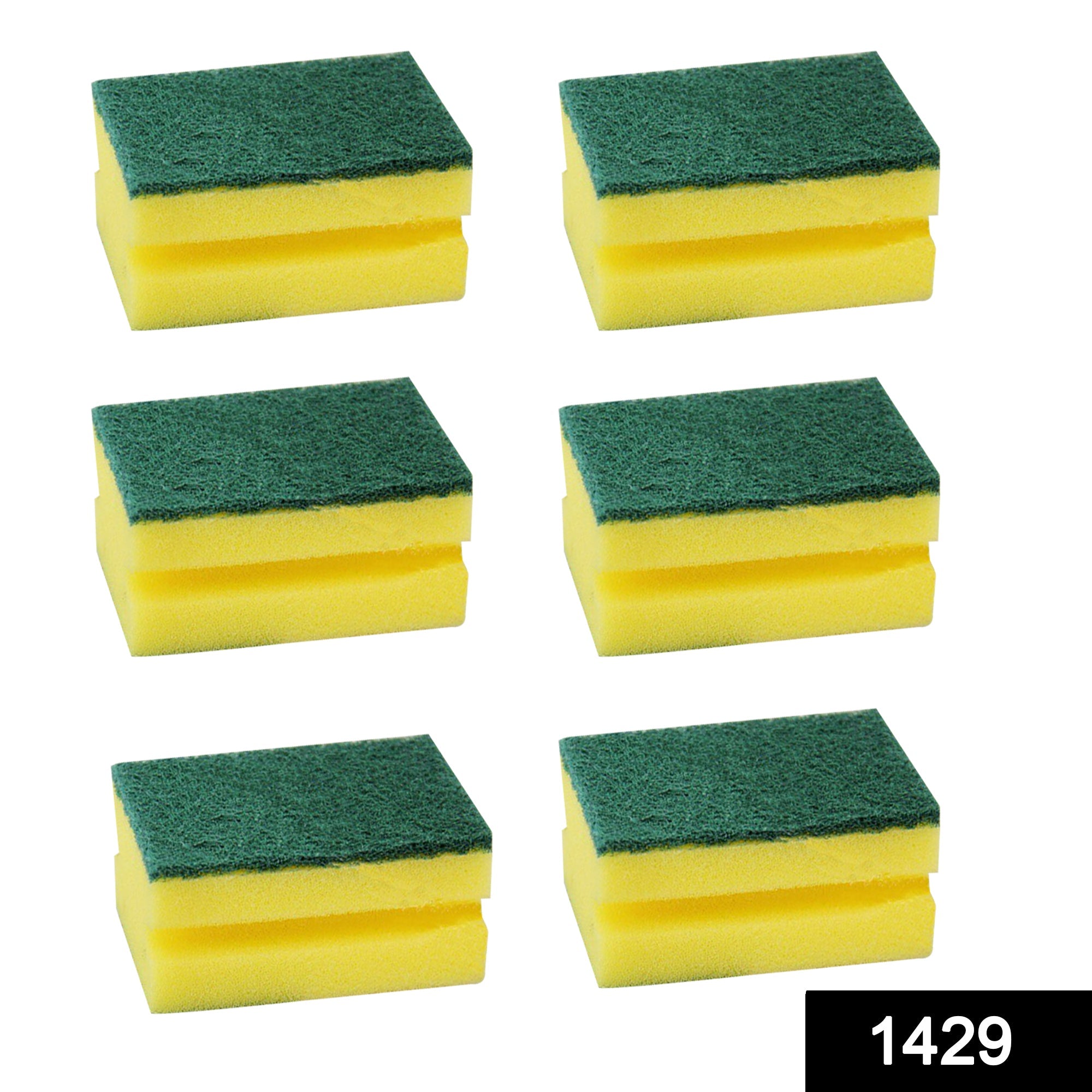 Scrub Sponge 2 in 1 PAD for Kitchen, Sink, Bathroom Cleaning Scrubber (6 pc)