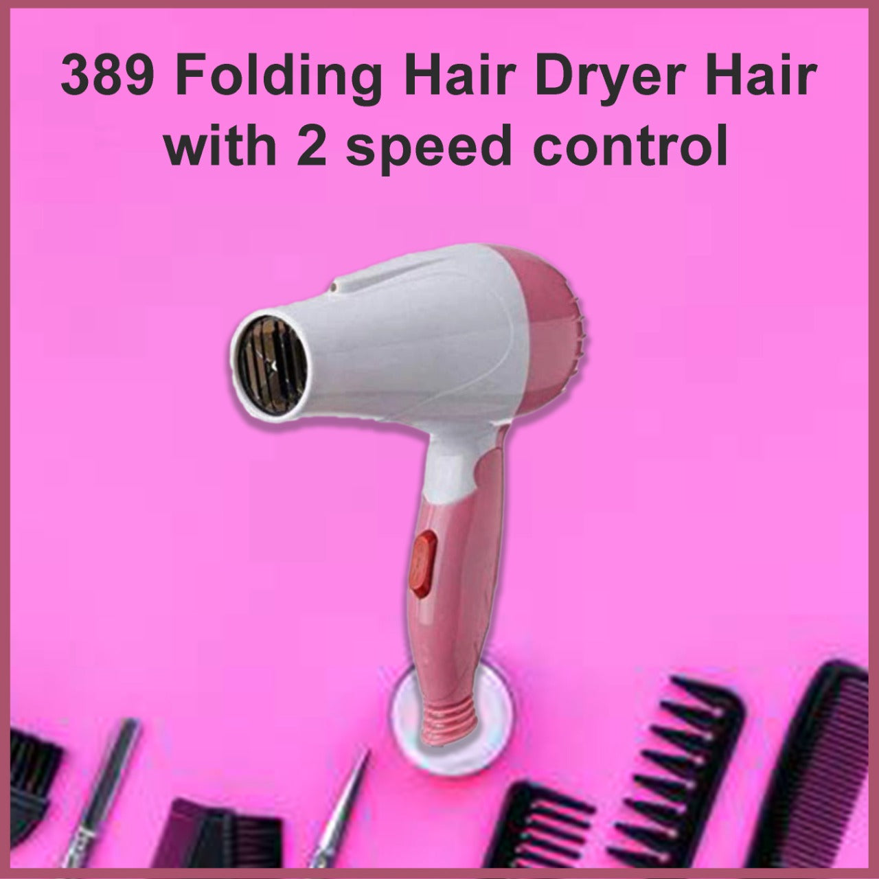 Folding Hair Dryer Hair with 2 speed control