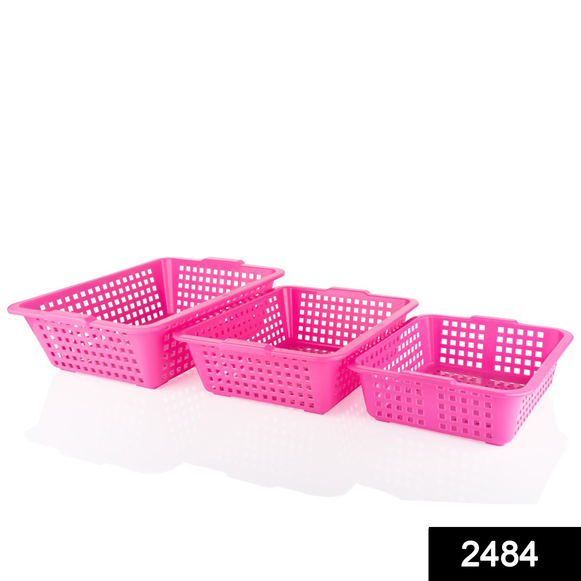 Plastic Multiple Size Cane Fruit Baskets (3 Size Large, Medium, Small)