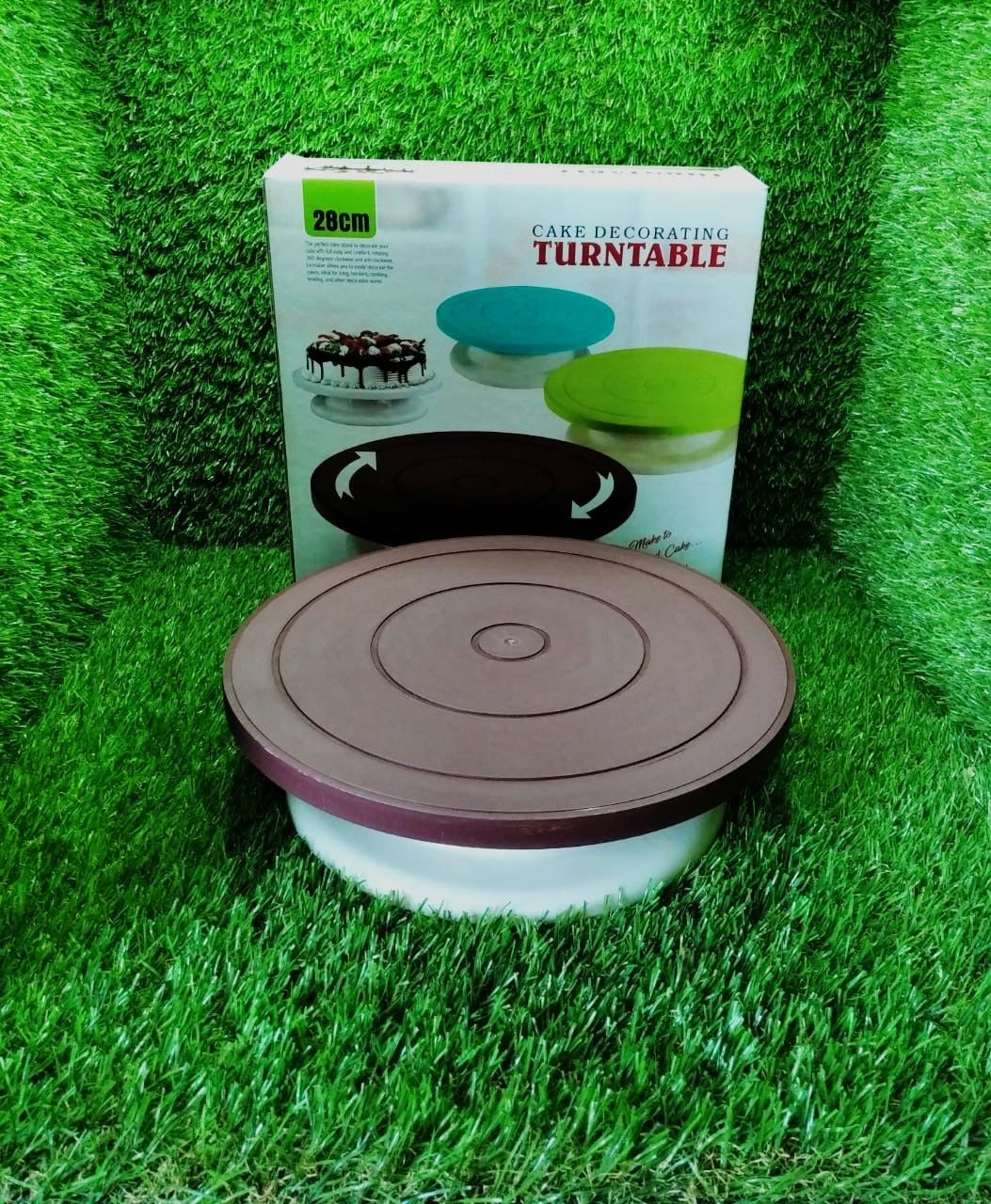 Cake Brown Turntable used widely in bakeries and some of the household places while making and decorating cake and all purposes.