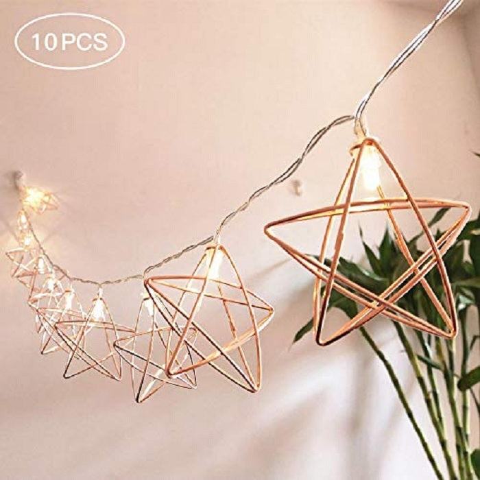 Rose Gold Star LED Light 10 Lamps