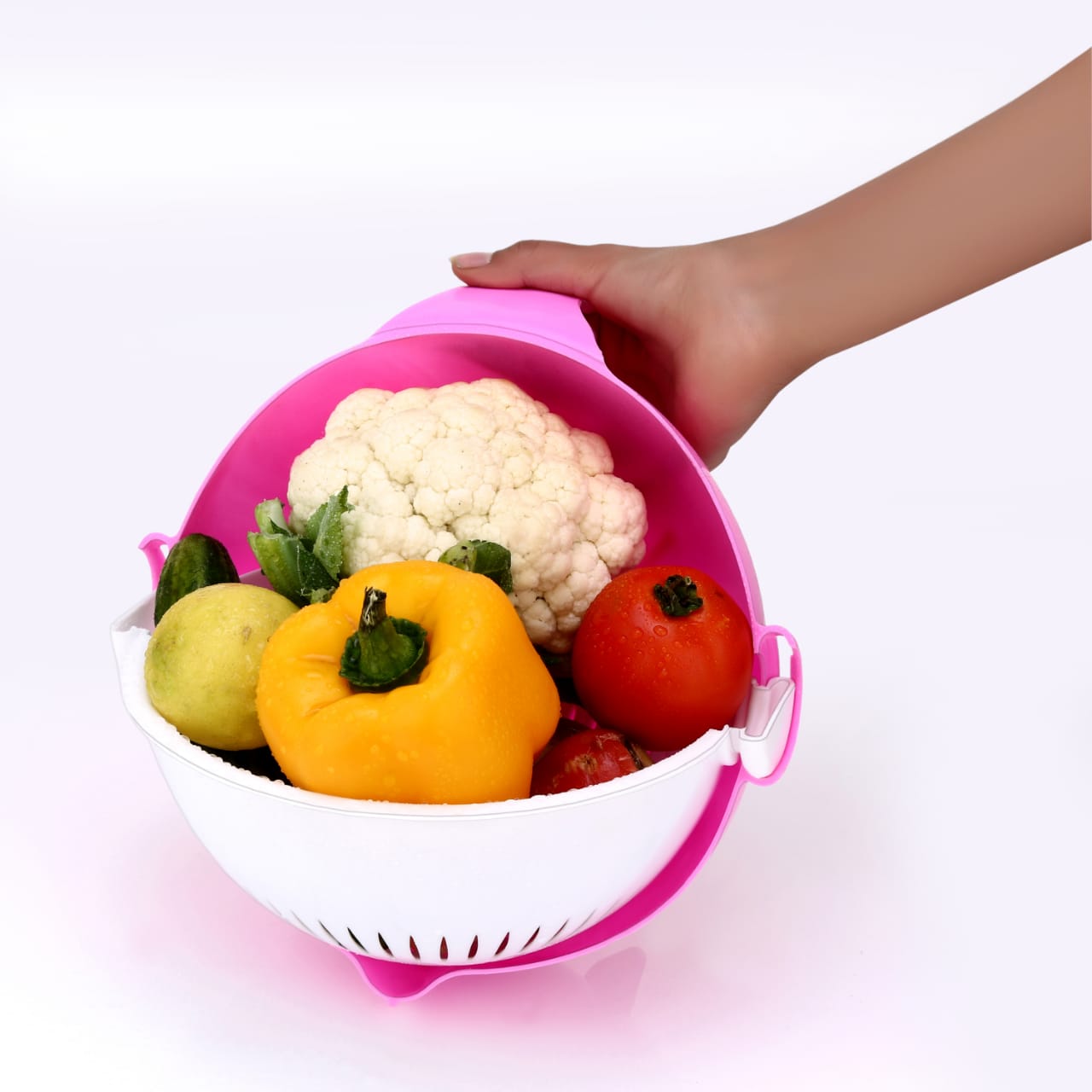 Multifunctional Vegetable Fruits Cutter Shredder with Rotating Drain Basket