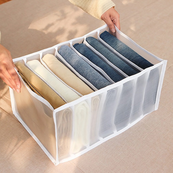 7 Compartment Transparent Clothes Storage Organiser (Heavy Quality)