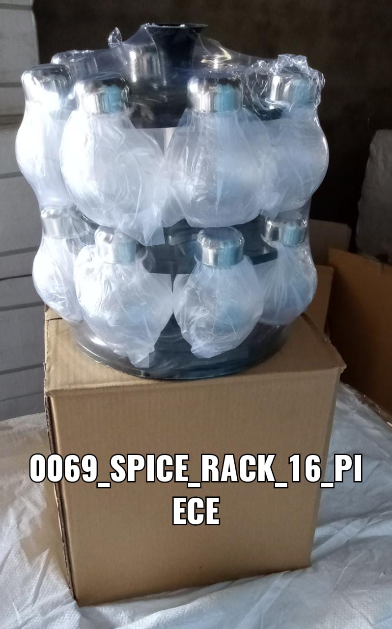 Multipurpose Revolving Plastic Spice Rack Set (16pcs)